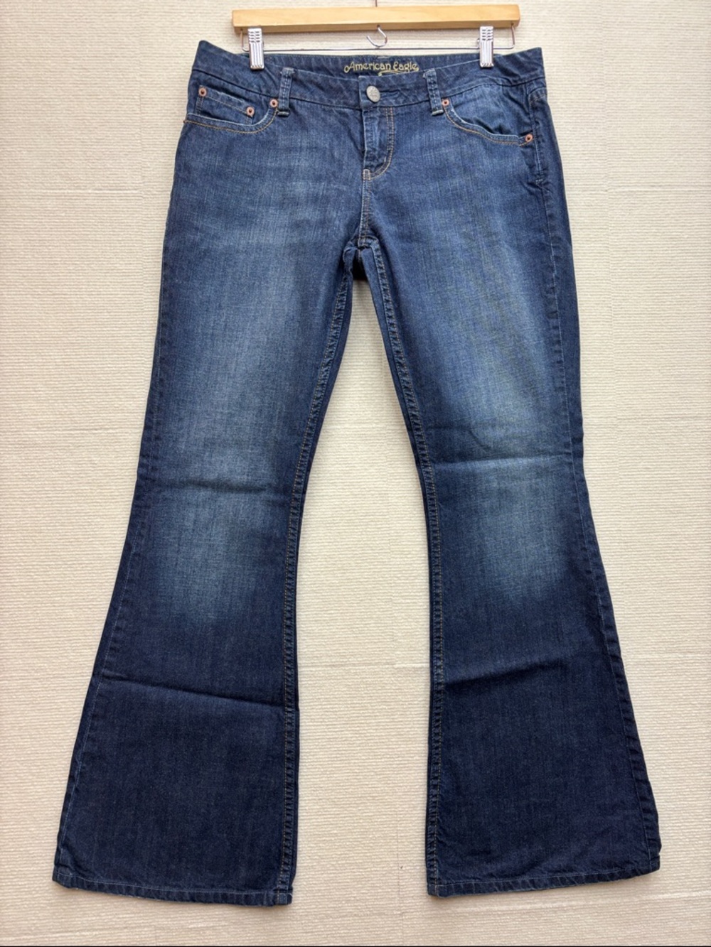 American Eagle Outfitters Women’s Dark Indigo Flare Jeans 10 regular